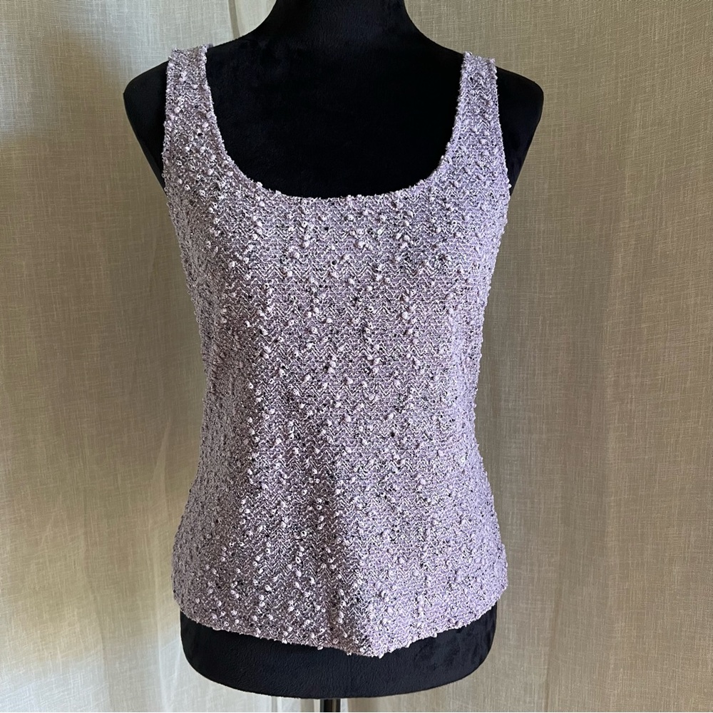 90s Sparkly Light Purple Tank Top.